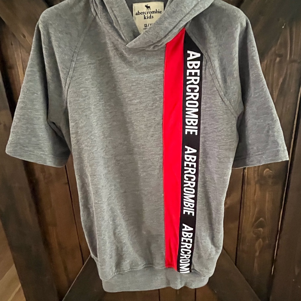 Abercrombie Kids Gray Hoodie with Red Accent
